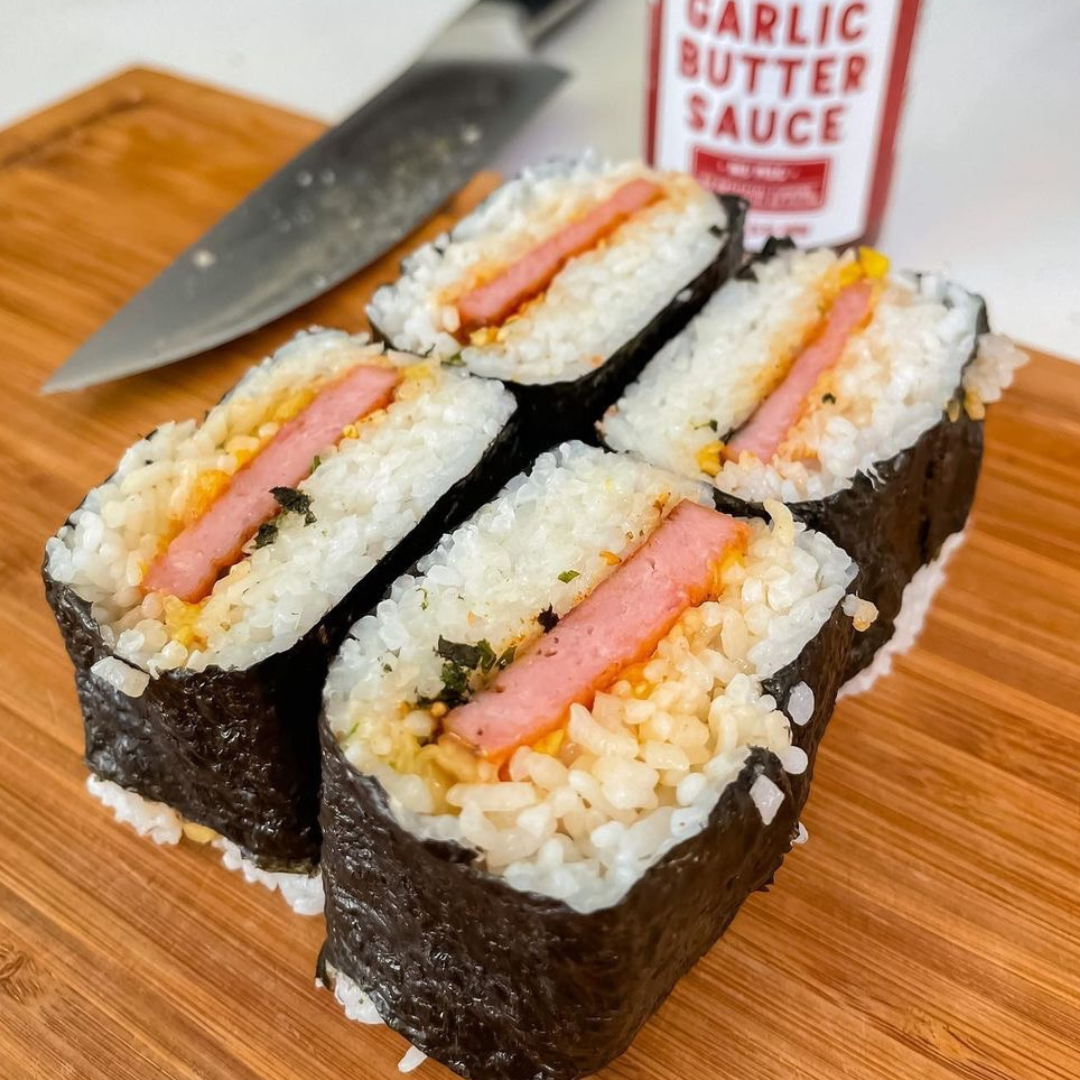 Mouthwatering Garlic Butter Sauce Musubi Eat Shrimp Daddy